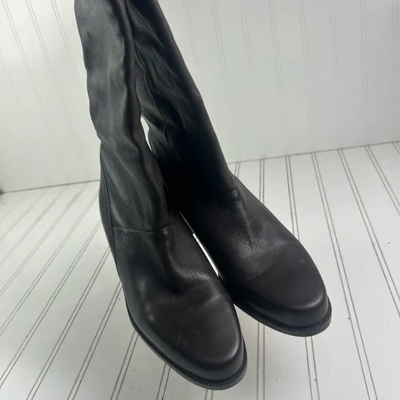 Marcon Shelly Black Leather Boots Vintage Womenโs Size 9W - Picture 5 of 11